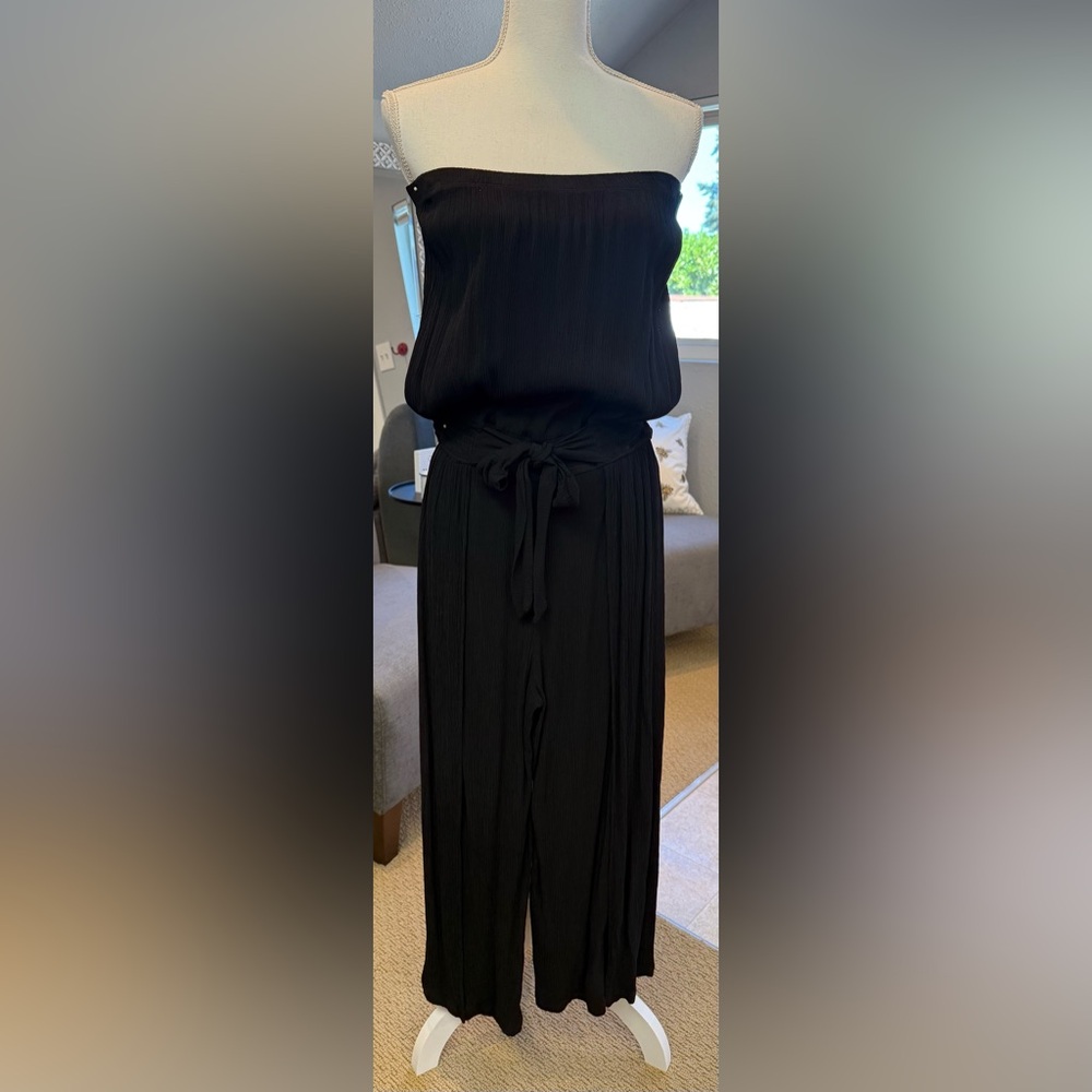 BECCA Swim Coverup Flare Strapless Gauze pantsuit